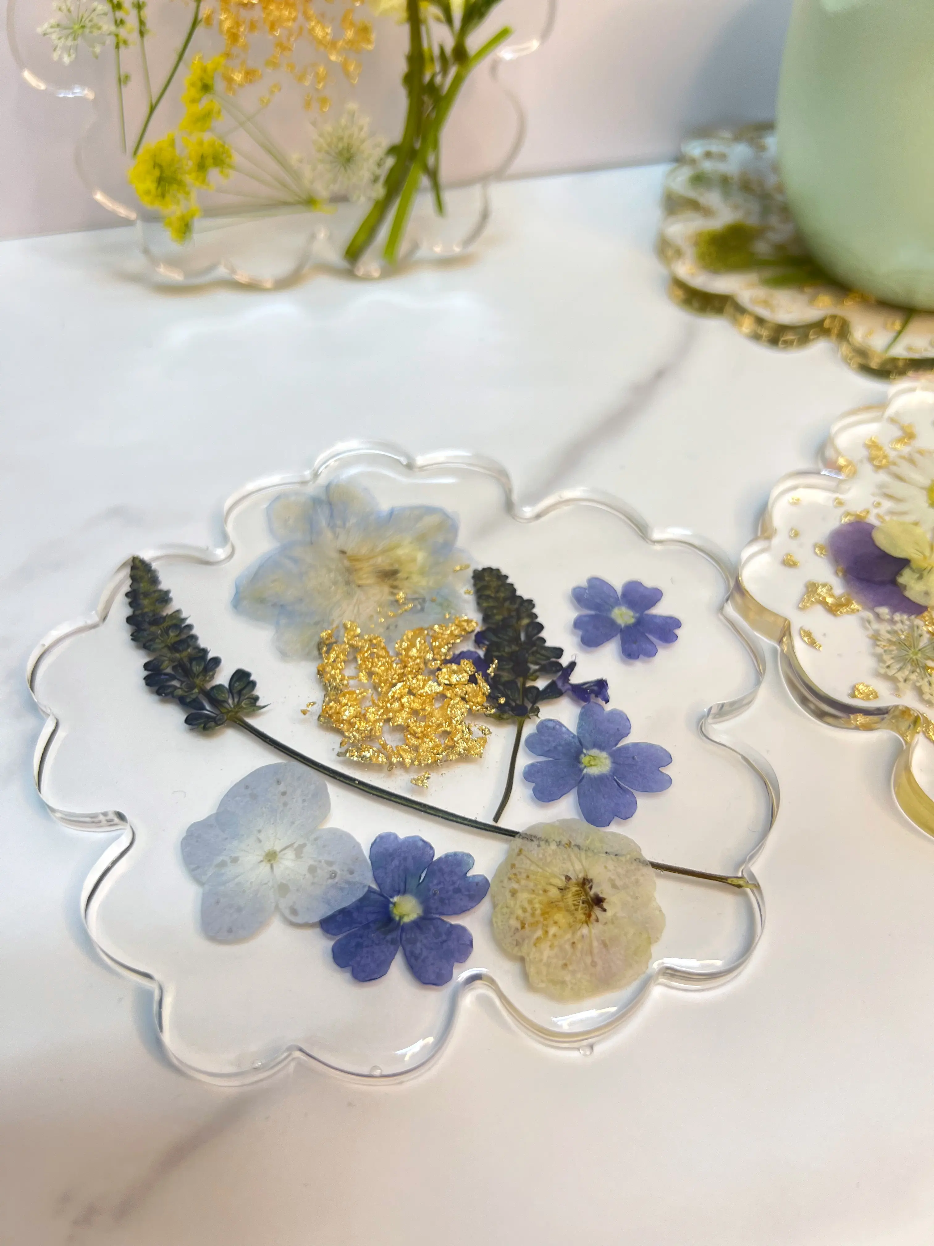 Blue Hydrangea Lavender Coasters