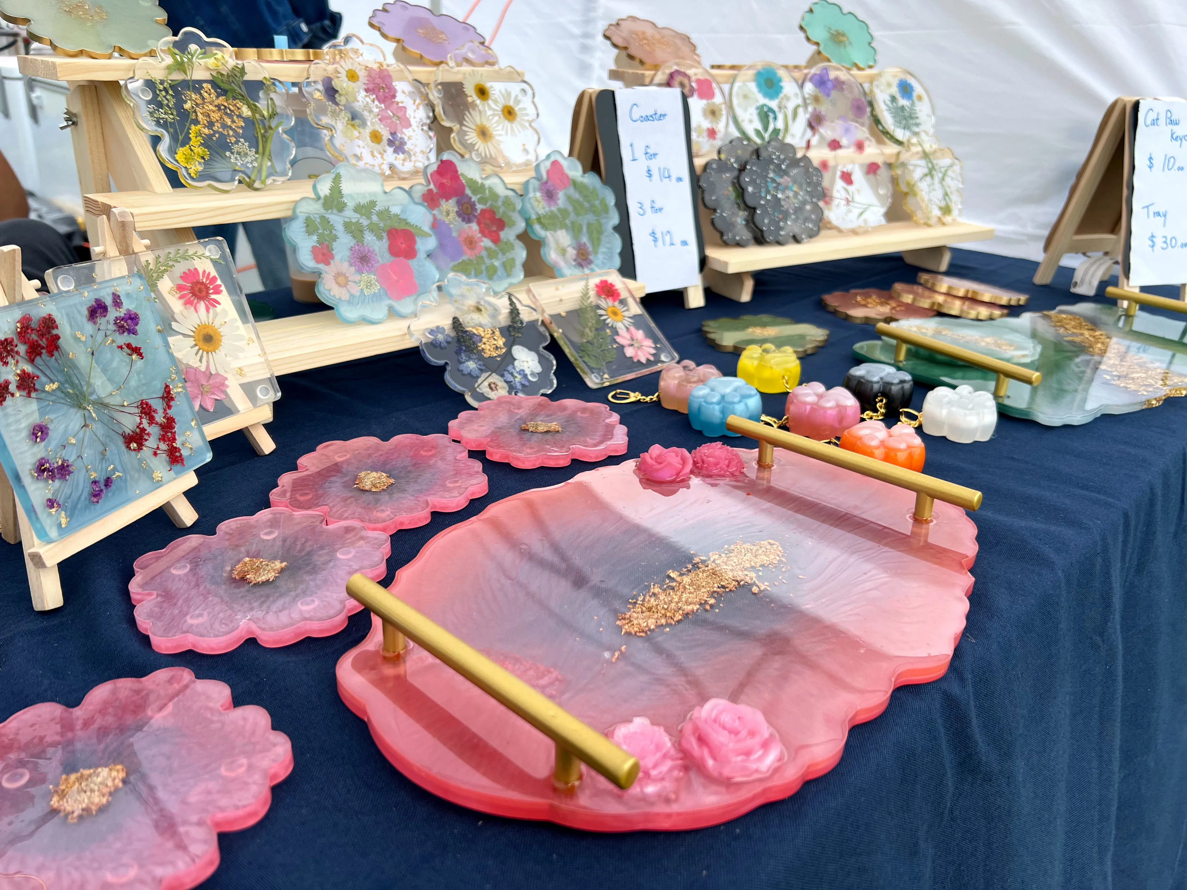 Pink Gold Handle Tray