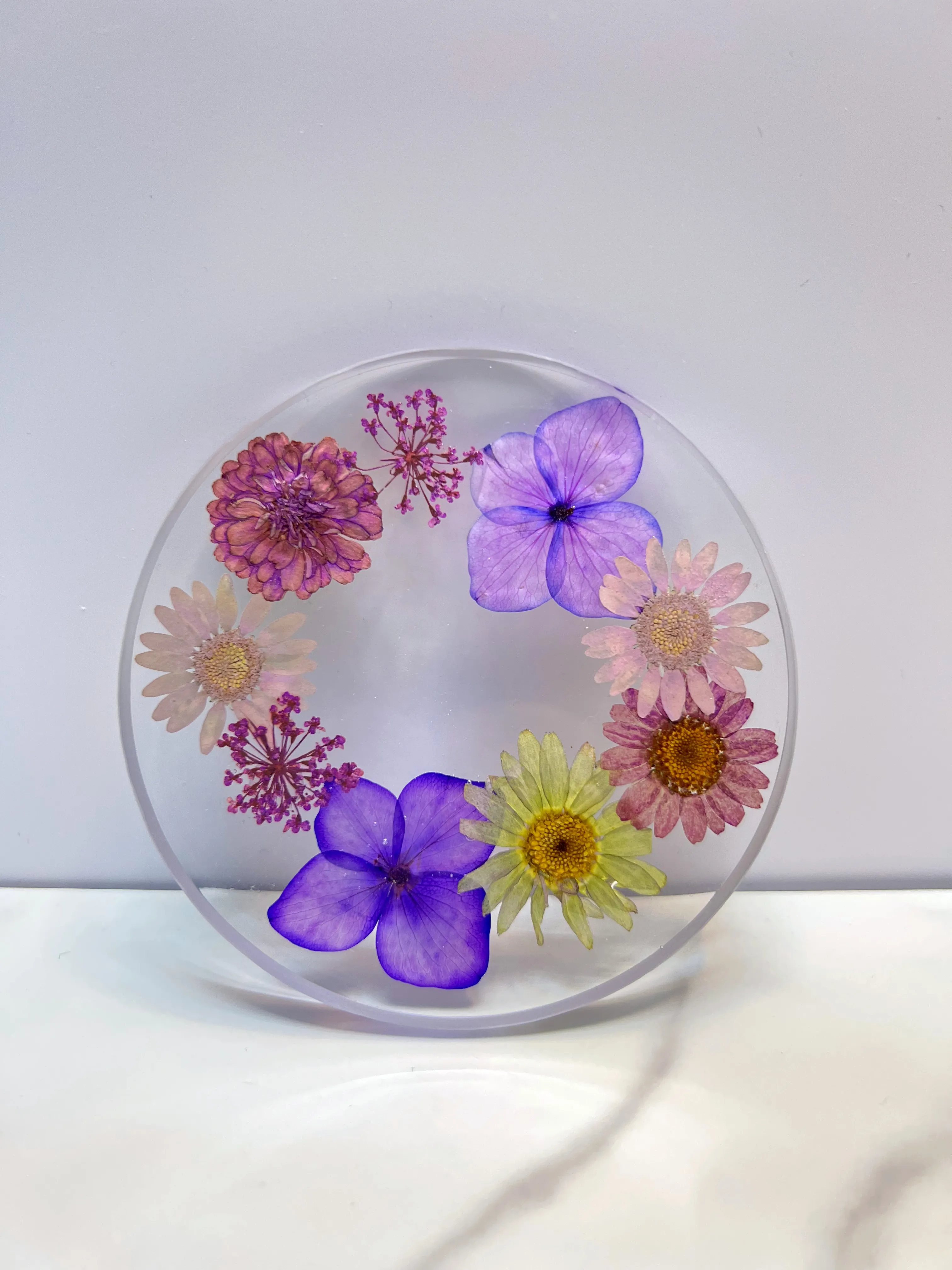 Purple Hydrangea Daisy Round Coasters — photo 1 of 2