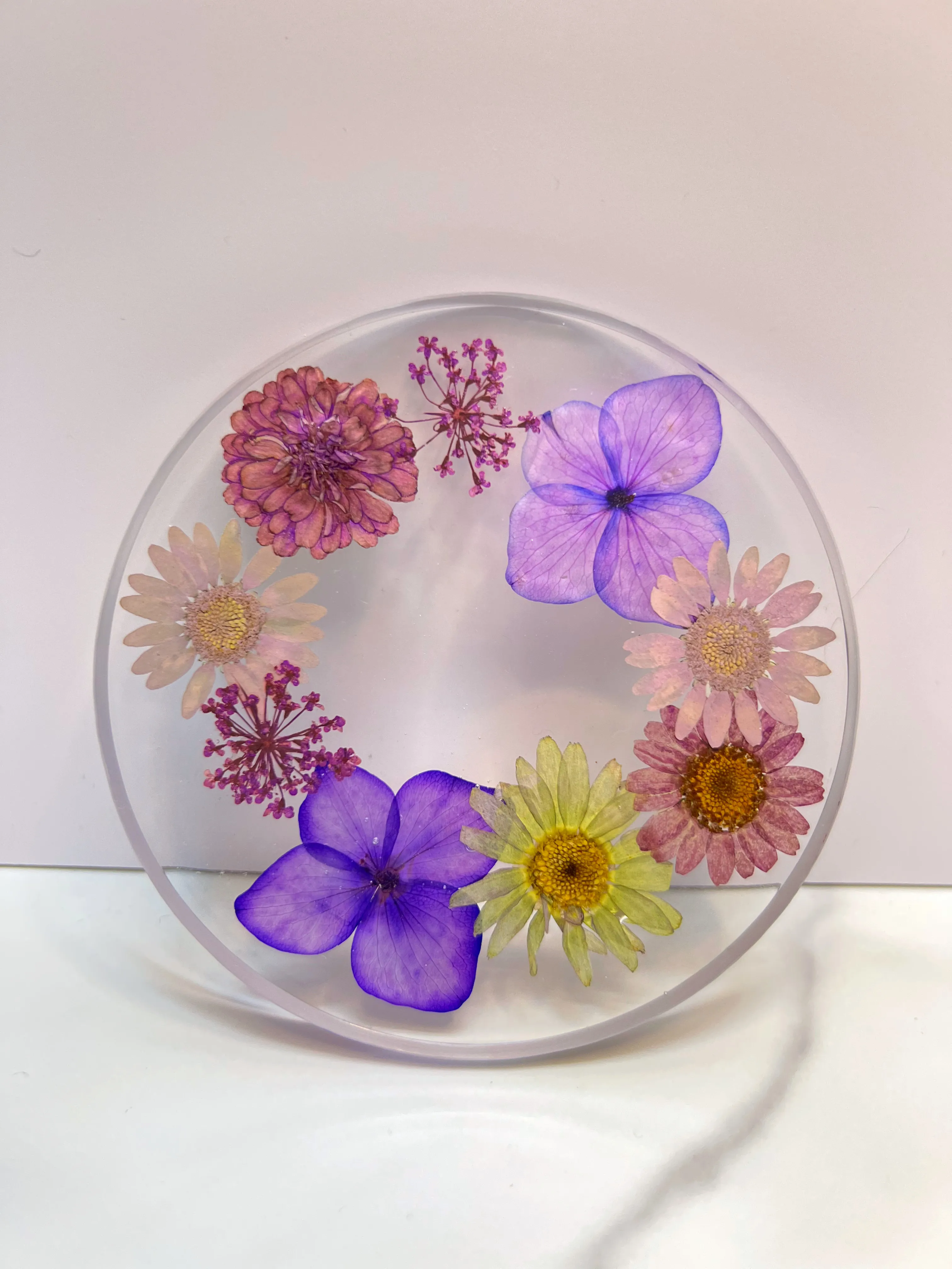 Purple Hydrangea Daisy Round Coasters — photo 2 of 2